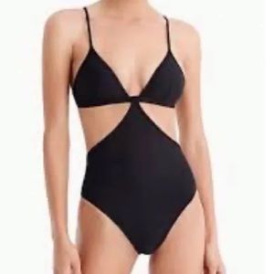 J. Crew Cut Out One-Piece Swimsuit. Size 10 Black NWT